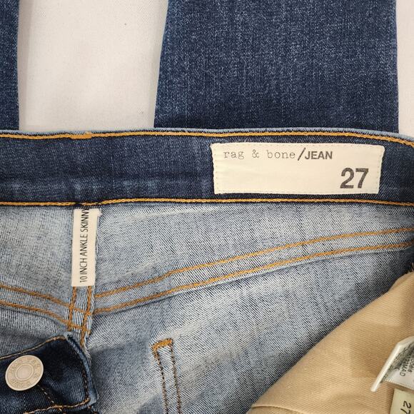 Rag & Bone 10 Inch Ankle Skinny Jeans Mad River Size 27 - Picture 7 of 11